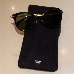 Celine Vintage Black & Gold Sunglasses
